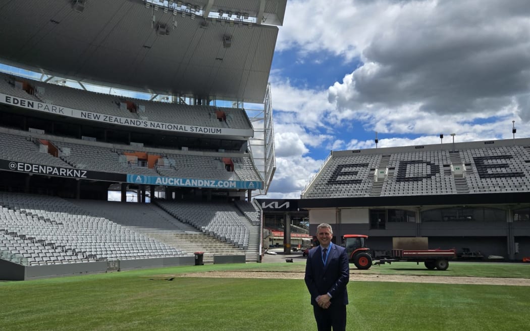 Eden Park chief executive Nick Sautner standing on the stadiums field