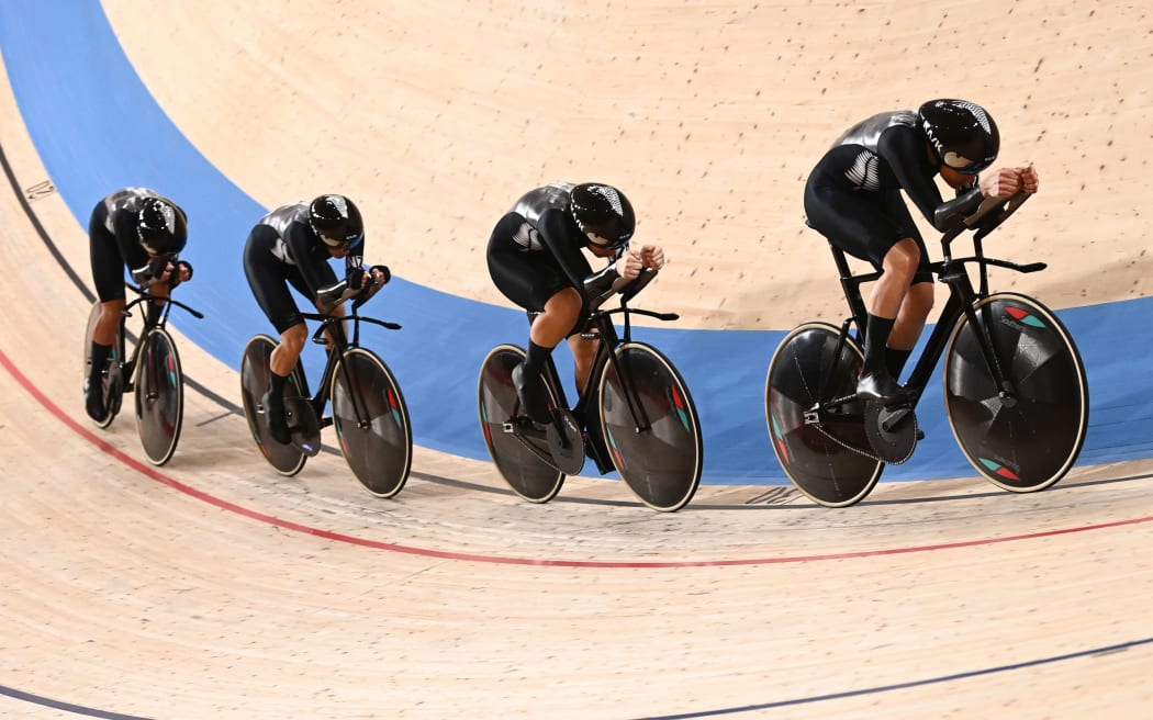 The New Zealand men's team pursuit cycling squad