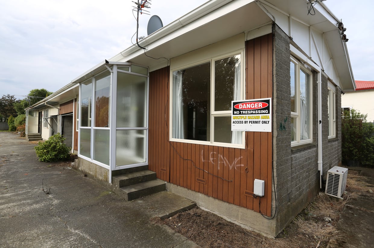 23 april 14. Photo Diego Opatowski / RNZ. Christchurch. Red Zone houses.