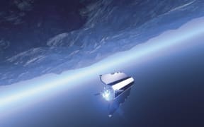 The satellite's sleek design helped it achieve drag-free flight.