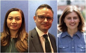 Green Party co-leaders Marama Davidson and James Shaw and MP Chlöe Swarbrick