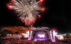 Fireworks display to welcome in 2016 at Rhythm and Vines, in Gisborne