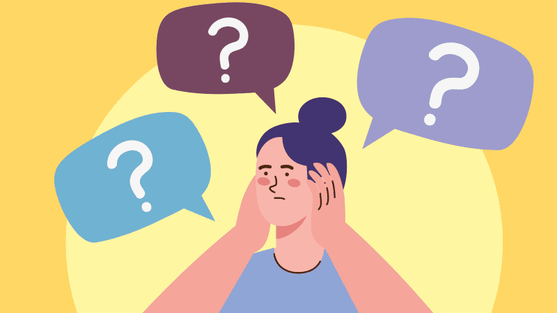 Woman with question mark and speech bubbles design, Girl female person human and social media theme Vector illustration