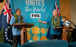 FIFA President Gianni Infantino in the Cook Islands during the FIFA Women's World Cup