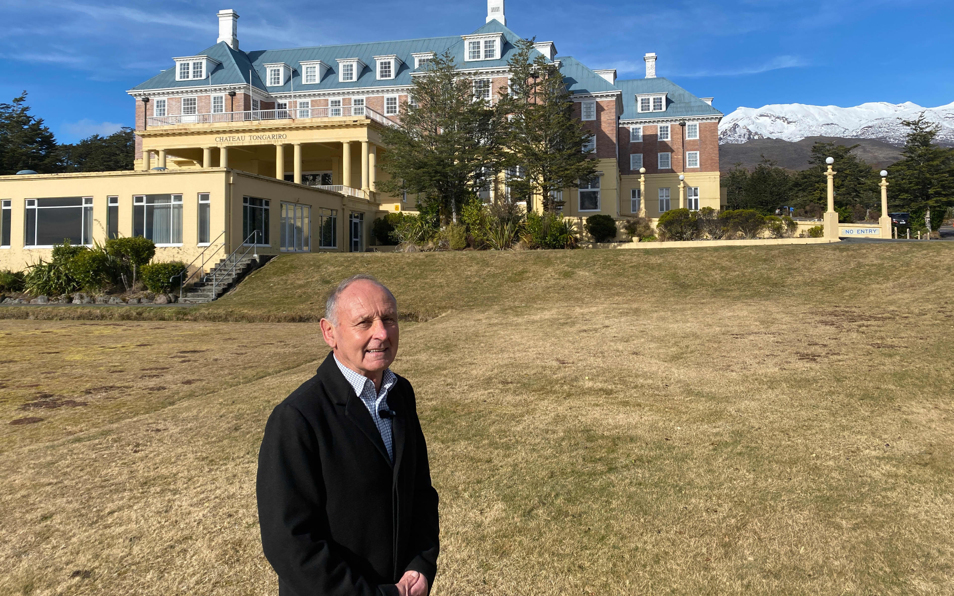 Ruapehu Mayor Weston Kirton is calling for political commitment to restoring the Chateau Tongariro Hotel, saying reports that demolition remains an option will 