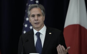 US Secretary of State Antony Blinken speaks during a news conference after meeting with top Japanese Ministers at the US State Department on July 29, 2022 in Washington, DC. Blinken said that he had a phone call with Russian Foreign Minister Sergei Lavrov and urged the Kremlin to accept a substantial proposal that the Biden administration has put forward for the release of Americans Paul Whelan and Brittany Griner, who are both held in Russian custody.