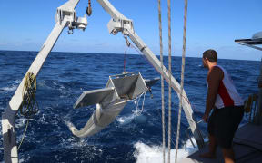 The Algalita Marine Research collecting plastic in the South Pacific Ocean.