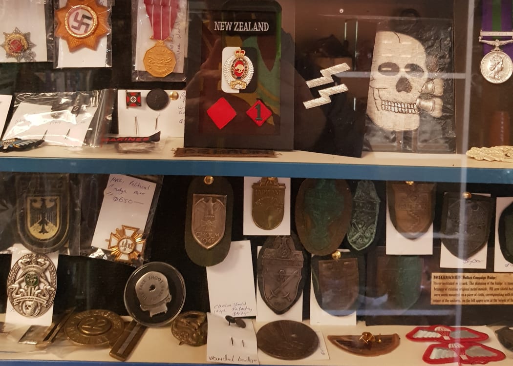 SS and Swastika symbols at the shop.