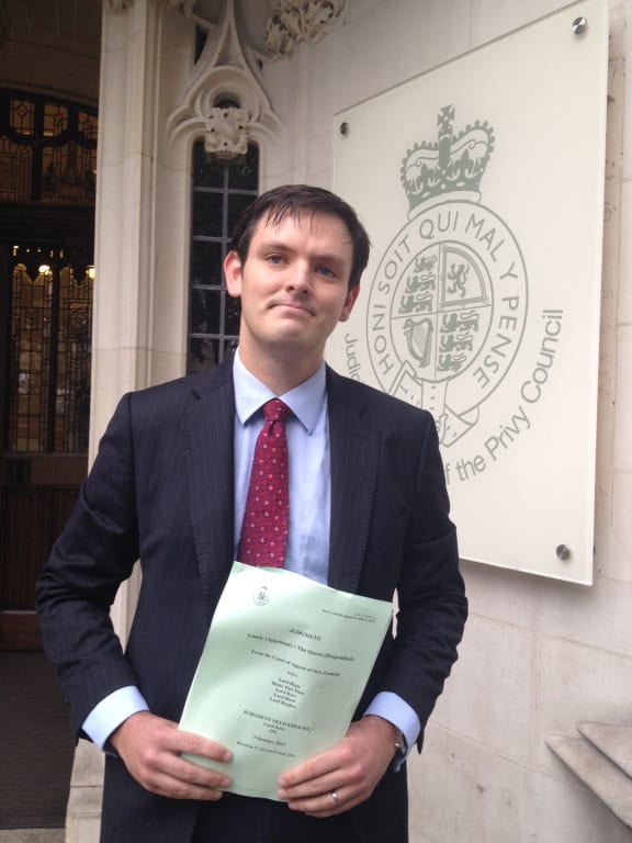 Malcolm Birdling, Mr Lundy's lawyer, outside the Privy Council immediately after the ruling.