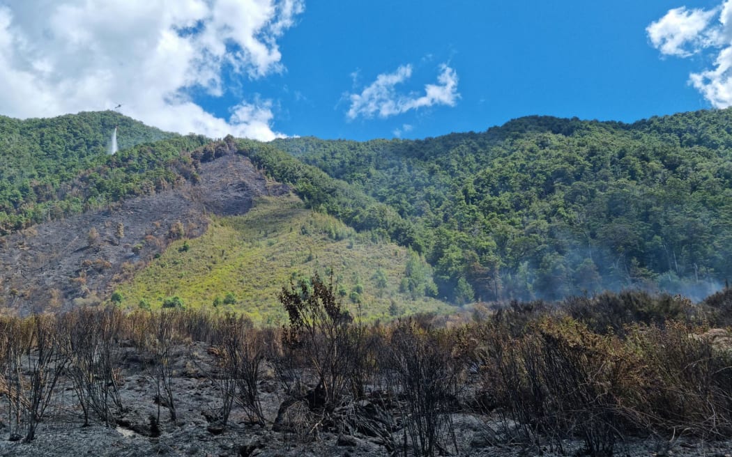 Scrub fire near SH65 near Murchison