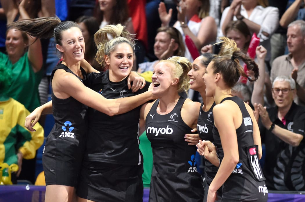 The Silver Ferns celebrates winning the Netball World Cup