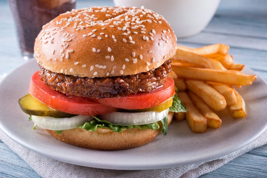 A plant based non-meat burger.