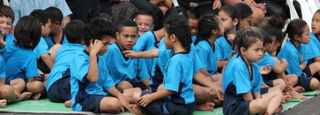 Children at Te Kura Maori o Waatea.
