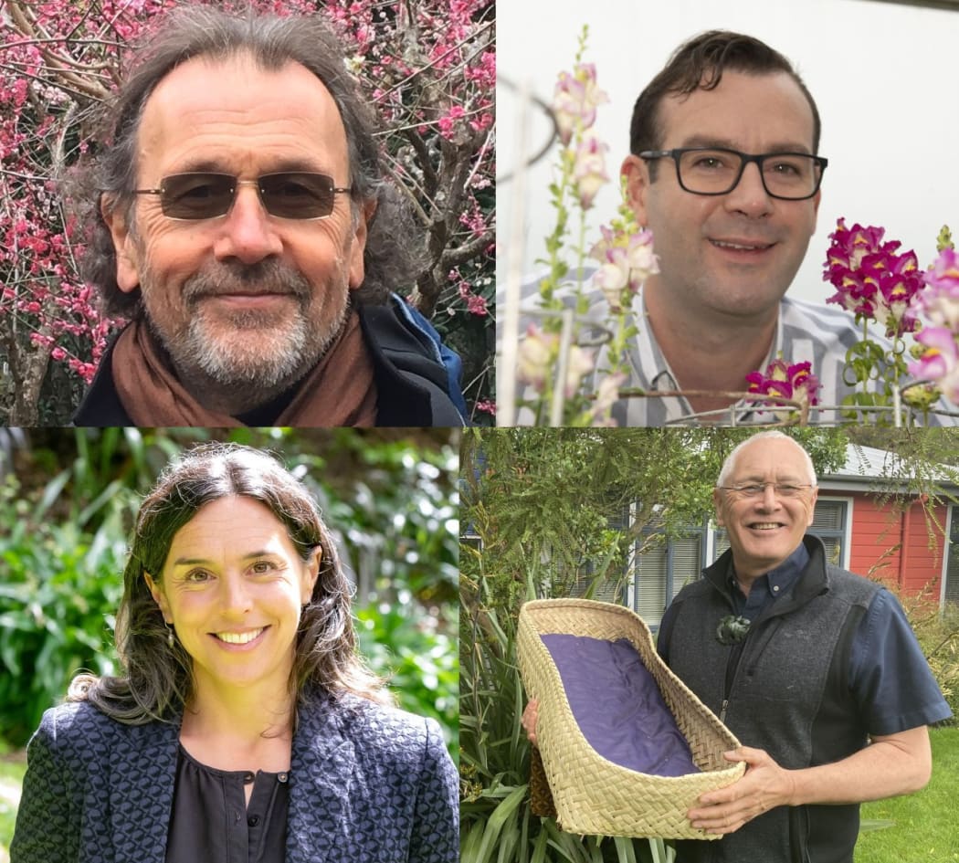 Clockwise from top left: Brian Boyd, Nick Albert, David Tipene Leach and Maria Bargh have all won awards in the 2020 Research Honours.