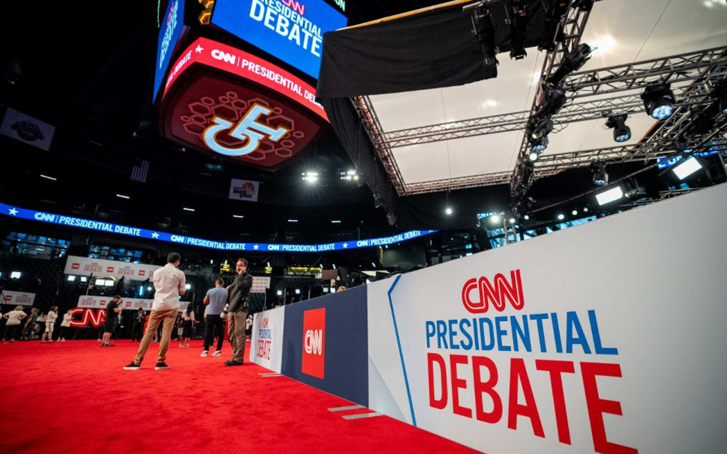 ATLANTA, GEORGIA - JUNE 27: People mingle in the CNN Spin Room ahead of a CNN Presidential Debate on June 27, 2024 in Atlanta, Georgia. President Joe Biden and Republican presidential candidate, former U.S. President Donald Trump will face off in the first presidential debate of the 2024 presidential cycle this evening.   Andrew Harnik/Getty Images/AFP (Photo by Andrew Harnik / GETTY IMAGES NORTH AMERICA / Getty Images via AFP)