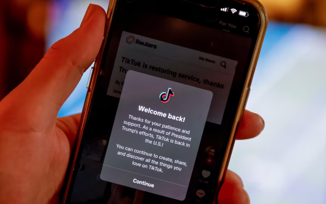 This was the message that US TikTok users received once the app went back online.