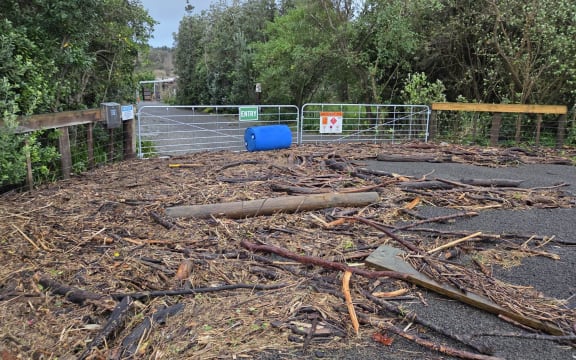 Kopu Road and flooding damage at The Limery on Kopu Road
