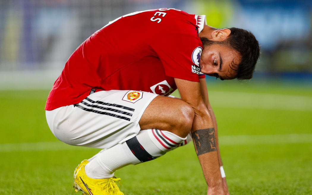 Bruno Fernandes of Manchester United rues a missed opportunity