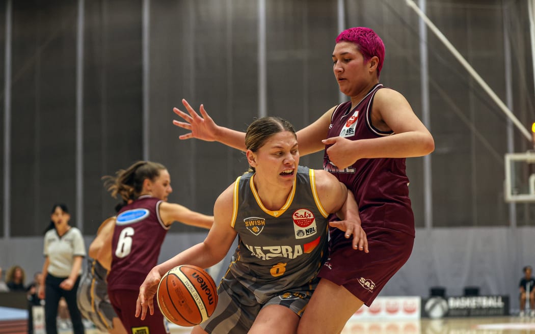 Capital Swish's Paris Lokotui during the women's NBL semi final in 2020.