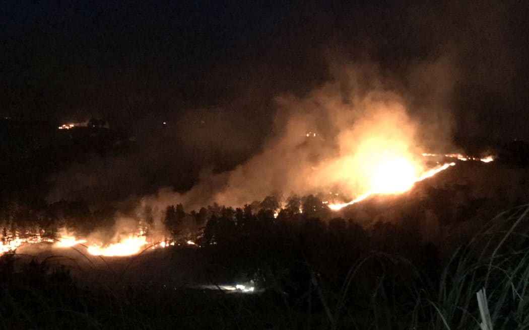 The Port Hills fire at 5.30am on Thursday.