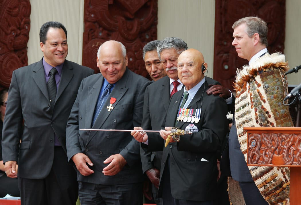Prince Andrew, the Duke of York, presented  Lance Sergeant Manahi's sons in 2007 with a sword of King George VI, in recognition of the soldier's bravery.