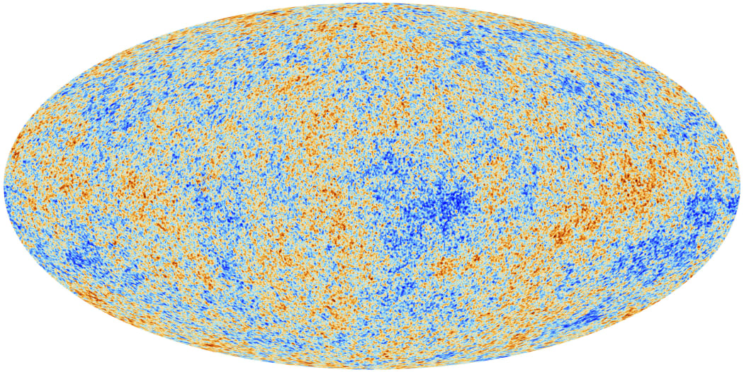 The most detailed map of cosmic microwave background radiation, taken in 2013.