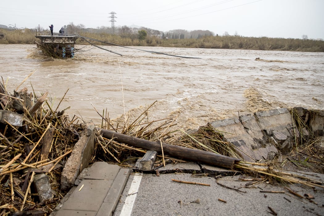 Floods were caused by the Gloria storm with the overflow of the Tordera, Onyar and Ter rivers in the Malgrat de Mar area, Barcelona