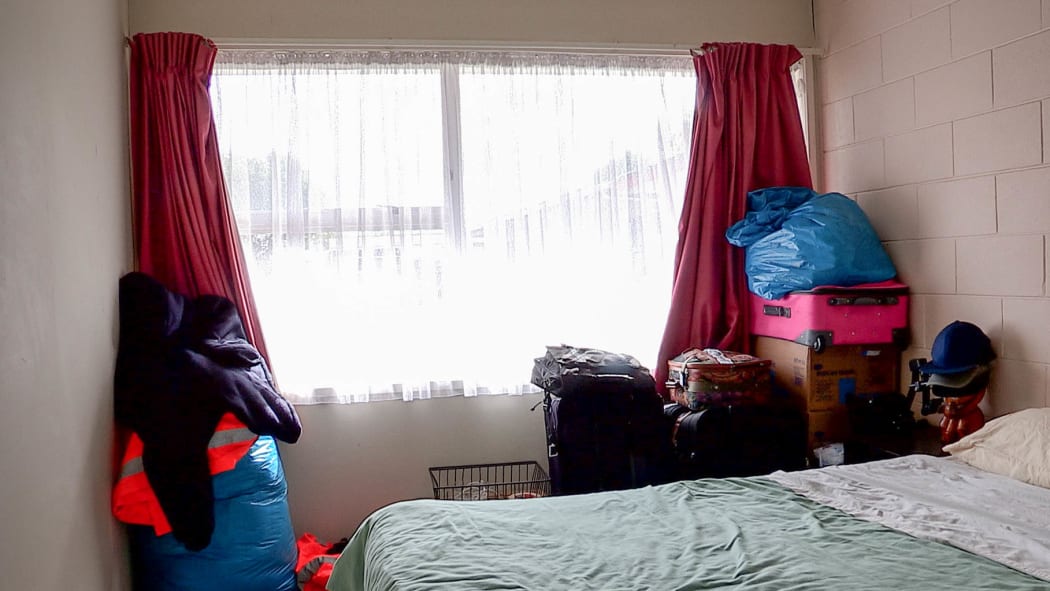 Belongings in a motel room