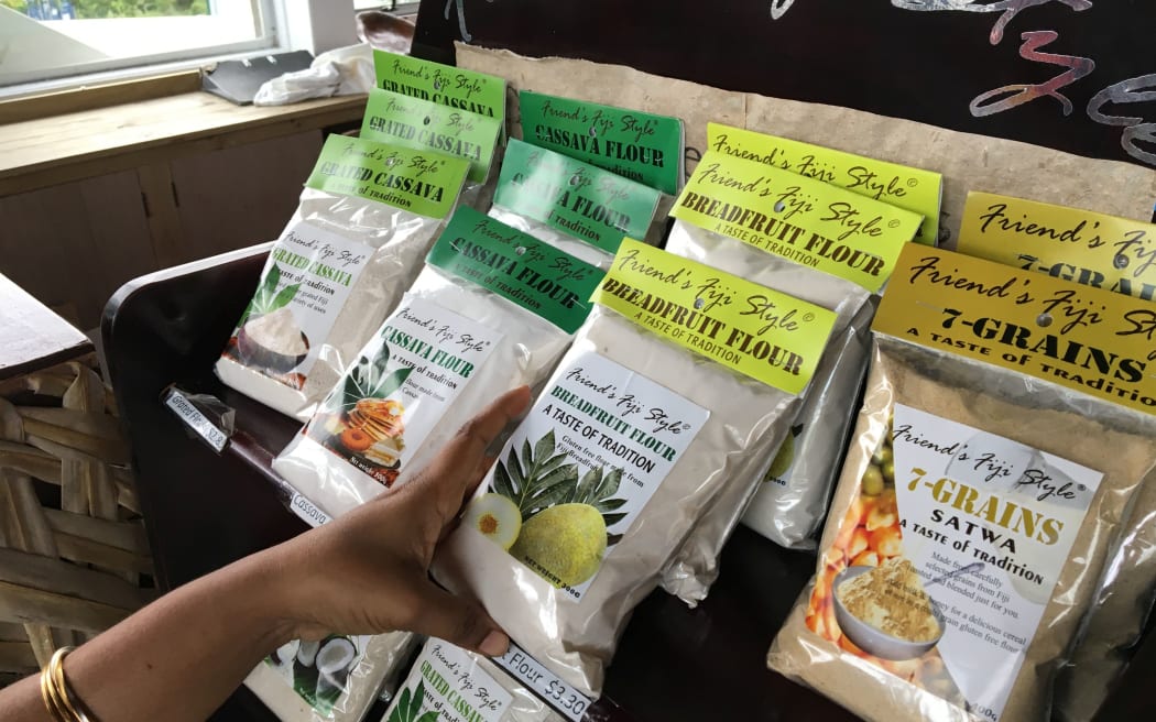 Traditional Fijian food for sale at Tukuni Restaurant in Fiji