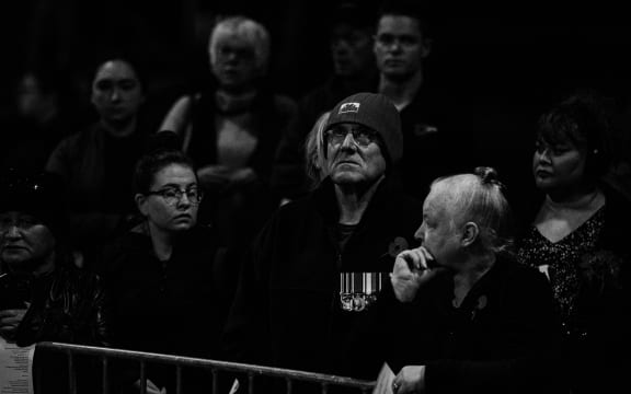 The crowd at the dawn service at the Pukeahu National War Memorial Park