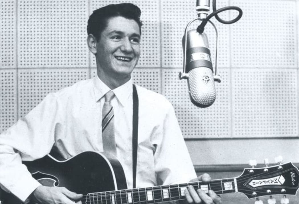 Peter Posa at Eldred Stebbing's Saratoga Avenue recording studio, early 1960s