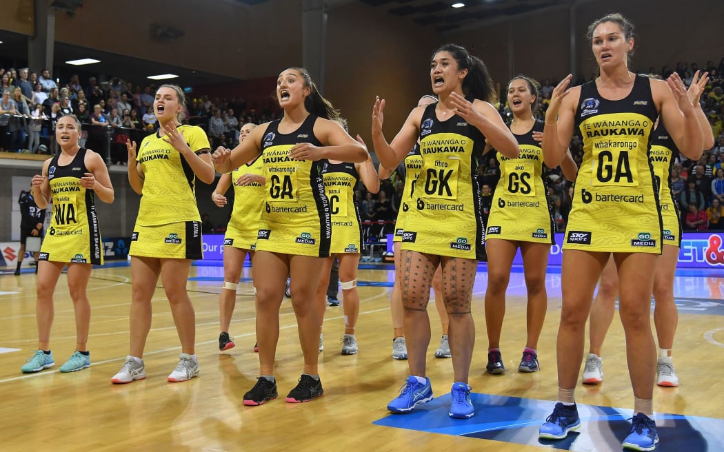 The Pulse perform a Haka after their win ANZ Premiership Grand Final win on the 3rd of June 2019.