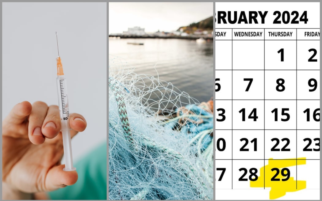 Needle, fishing nets, calendar