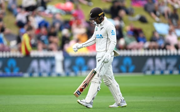 Tom Blundell heads back to the dressing room.
