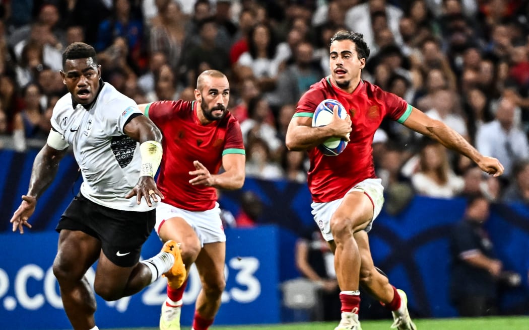 Manuel Cardoso Pinto in action for Portugal against Fiji at the Rugby World Cup.