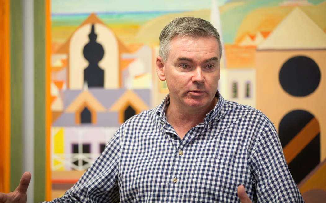 MP for Coromandel Scott Simpson in Thames after flooding in the area.