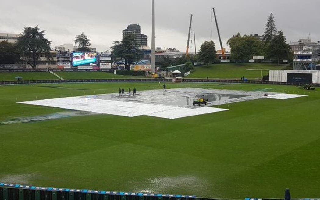 Heavy overnight rain in Hamilton has made the prospect of play unlikely.