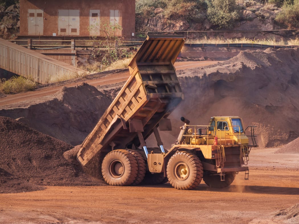 Dump truck at a bauxite quarry.
