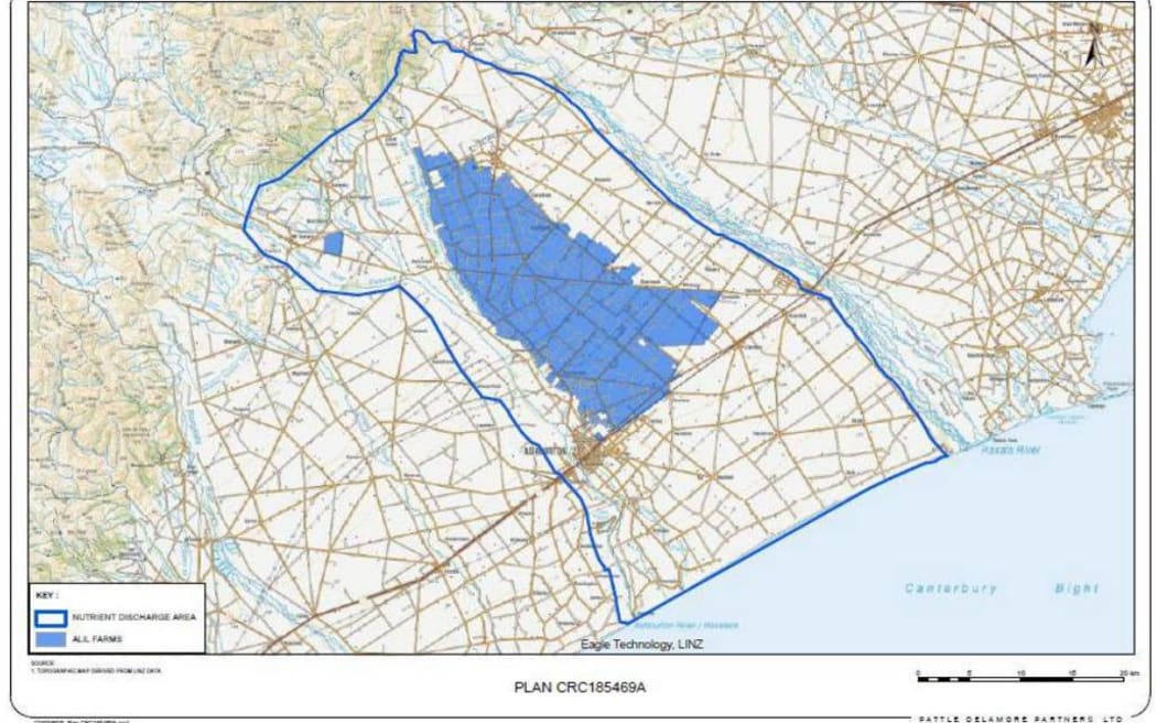 A map of the discharge area.