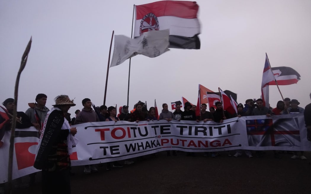 A dawn karakia at Cape Reinga  launched a national hīkoi opposing the Treaty Principles bill and government policy affecting Māori.