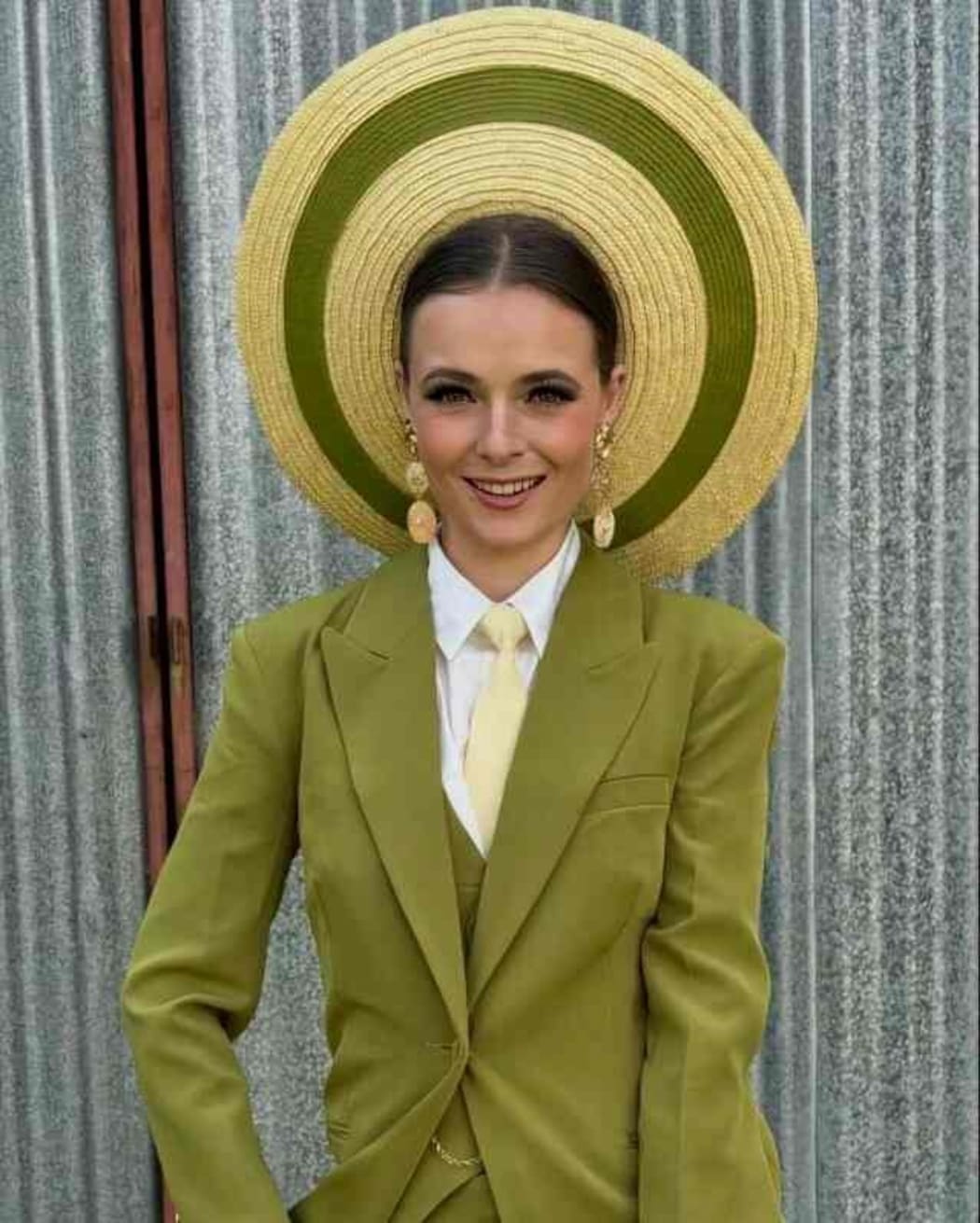 Gisborne financial analyst Laura Williams, digital finalist in the Best Suited competition at the 2024 Melbourne Fashion on the Field event.