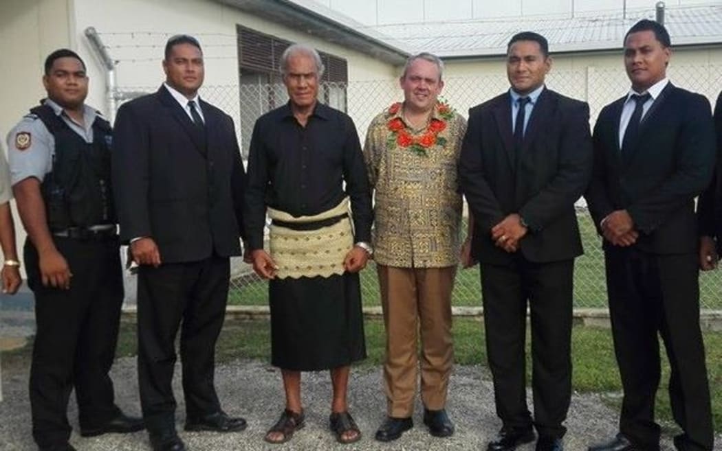 PNG Sports Minister Justin Tkatchenko with Tonga Prime Minister 'Akilisi Pohiva during a visit to Nuku'alofa in February.