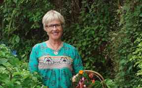 Diana Noonan in her garden