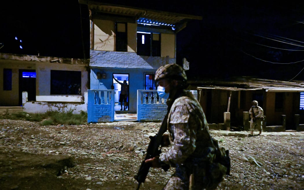 Colombian Marine Infantry soldiers patrol the streets of Buenaventura, Colombia, earlier this year. (File photo)