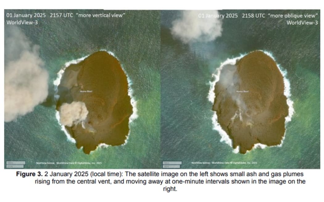 The Tonga Geological Services says the Home Reef continues to grow, with a newly formed lava lobe covering 67,000 square metres discovered on January 2.