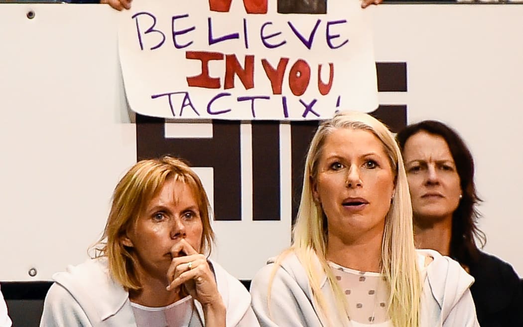 Tactix assistant coach and former Silver Fern Julie Seymour and head coach Marianne Delaney-Hoshek