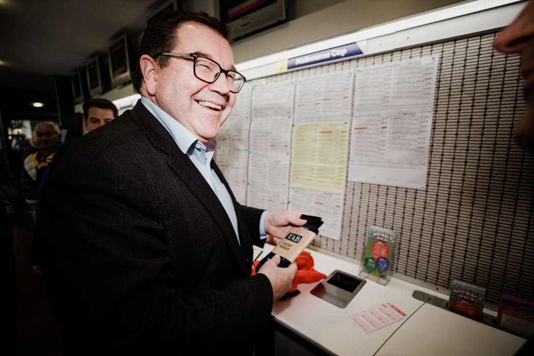 Racing Minister Grant Robertson places Melbourne Cup bet in Wellington, 3 November.