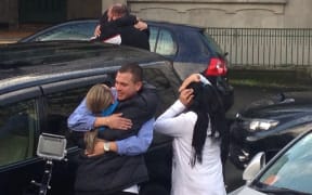 Connor Morris's family reacts to the jury finding Michael Murray guilty of his murder on 14 August 2015.
