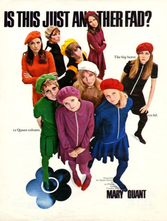 Mary Quant Kangol beret advertisement, 1967.