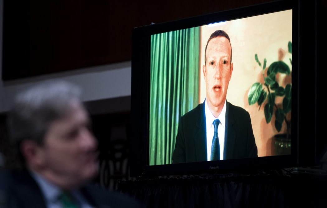 WASHINGTON, DC - NOVEMBER 17: Mark Zuckerberg, Chief Executive Officer of Facebook, testifies remotely as Sen. John Kennedy, R-La., looks on during the Senate Judiciary Committee hearing on "Breaking the News: Censorship, Suppression, and the 2020 Election" on November 17, 2020 in Washington, DC.